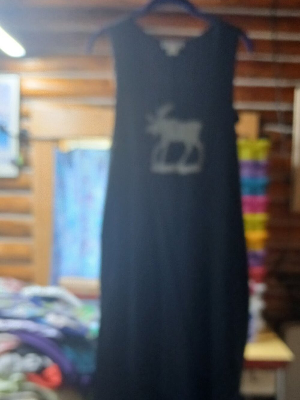 Black Knit Maxi Jumper with Moose Applique